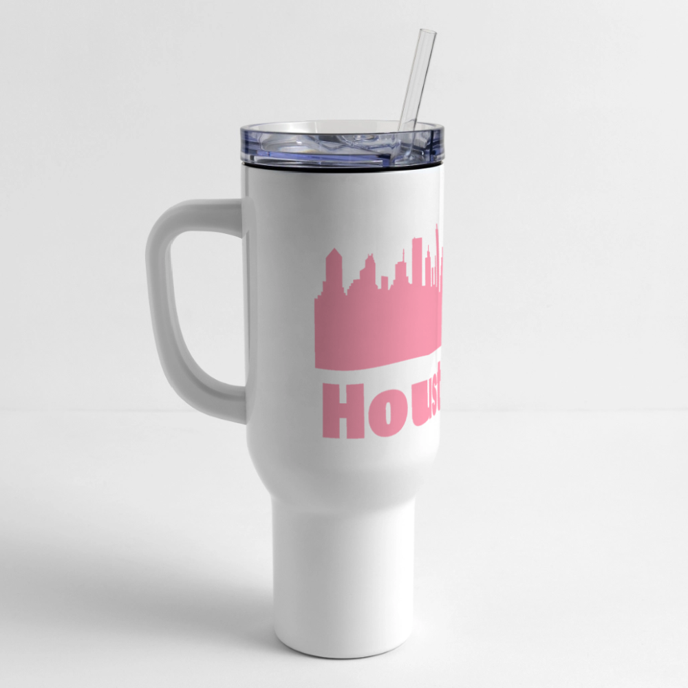 Houston - 40 oz Travel Tumbler - pink - white