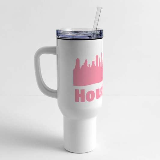 Houston - 40 oz Travel Tumbler - pink - white