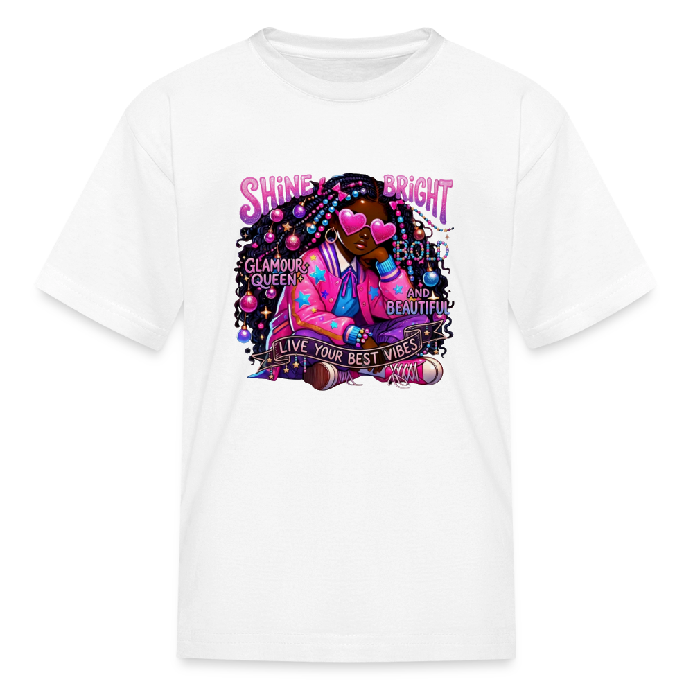 Black Girl Power -  Cosmic Diva Kids' T-Shirt - white