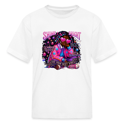 Black Girl Power -  Cosmic Diva Kids' T-Shirt - white
