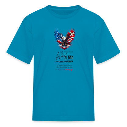 Mount on Eagles Wings - Kids' T-Shirt - turquoise
