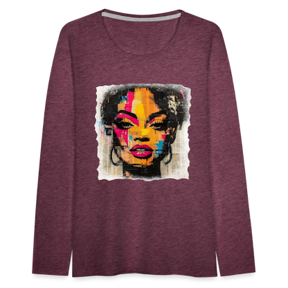Pop Culture Women-2- Long Sleeve T-Shirt - heather burgundy