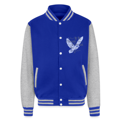 God is with Us - Letterman Jacket - royal/heather grey