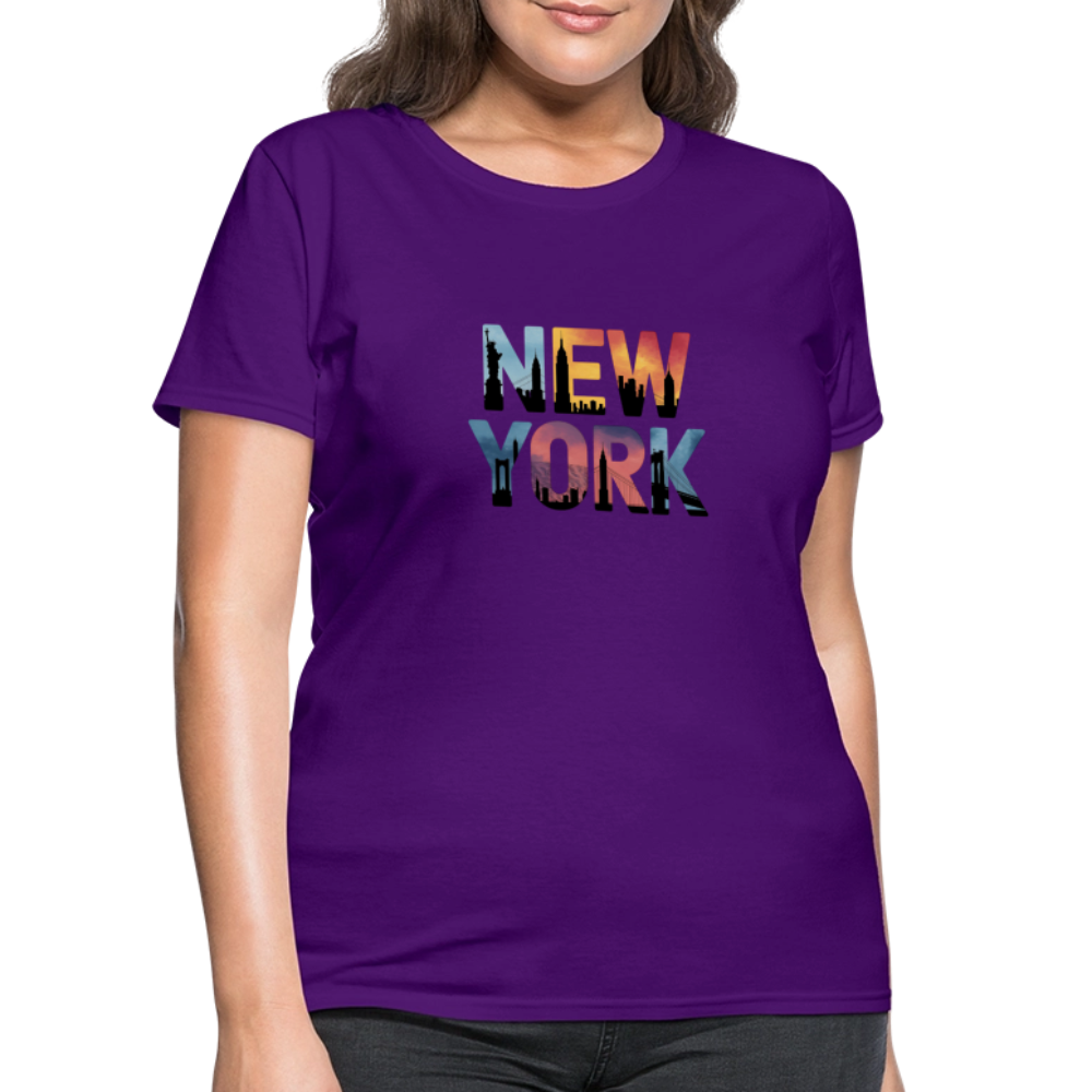 New York Color background - Women's T-Shirt - purple