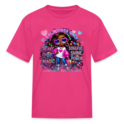 Black Girl Power - Bold Vibes Only Kids' T-Shirt - fuchsia