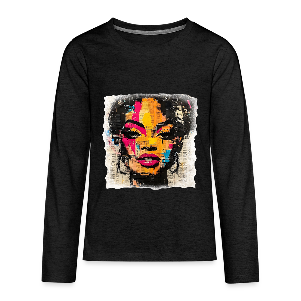 Pop Culture Woman 2 - Kids'  Long Sleeve T-Shirt - charcoal grey