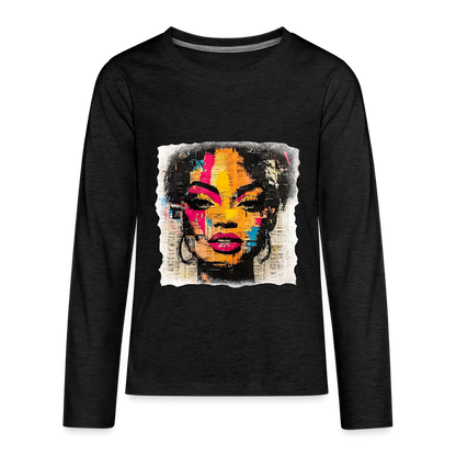 Pop Culture Woman 2 - Kids'  Long Sleeve T-Shirt - charcoal grey