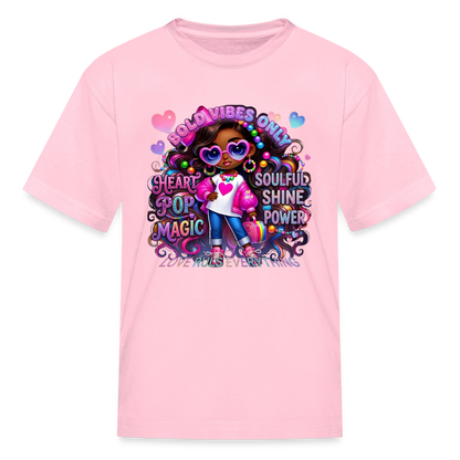 Black Girl Power - Bold Vibes Only Kids' T-Shirt - pink