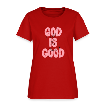 God is Good - Bold Pink -Women's Short Sleeve T-Shirt - red
