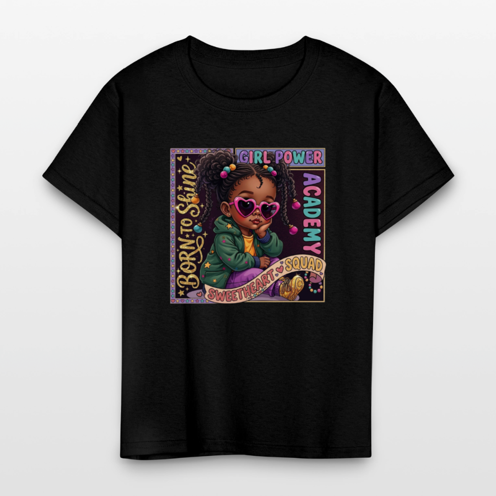 Black Girl Power - Swetheart Squad Kids' T-Shirt - black