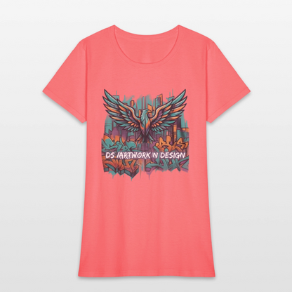 Graffiti Eagle - Women's T-Shirt - coral