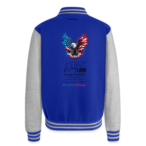 Mount on eagles wings -  Letterman Jacket - royal/heather grey