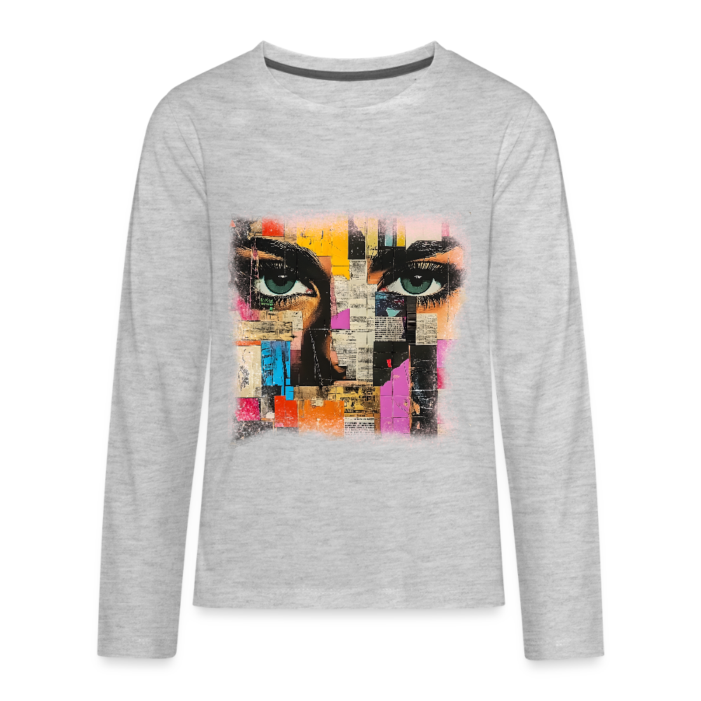 Pop Culture Woman 2 - Kids'  Long Sleeve T-Shirt - heather gray