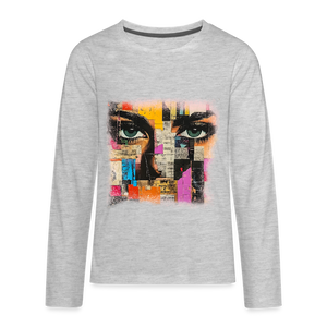 Pop Culture Woman 2 - Kids'  Long Sleeve T-Shirt - heather gray