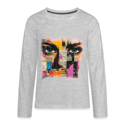 Pop Culture Woman 2 - Kids'  Long Sleeve T-Shirt - heather gray