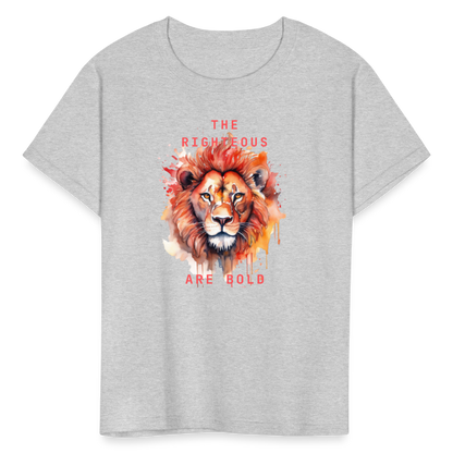 Bold Lion - Kids T-Shirt - heather gray