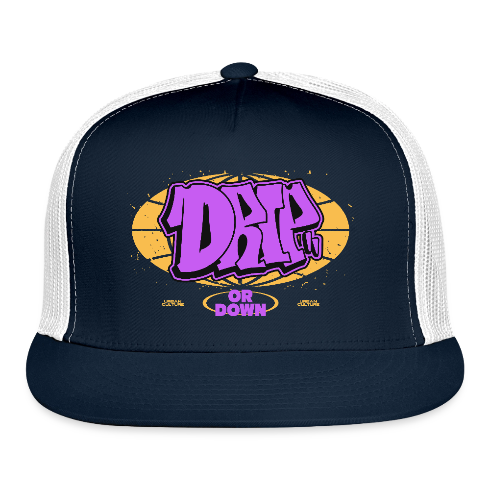 Drip - Graffiti Trucker Hat - navy/white