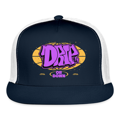 Drip - Graffiti Trucker Hat - navy/white