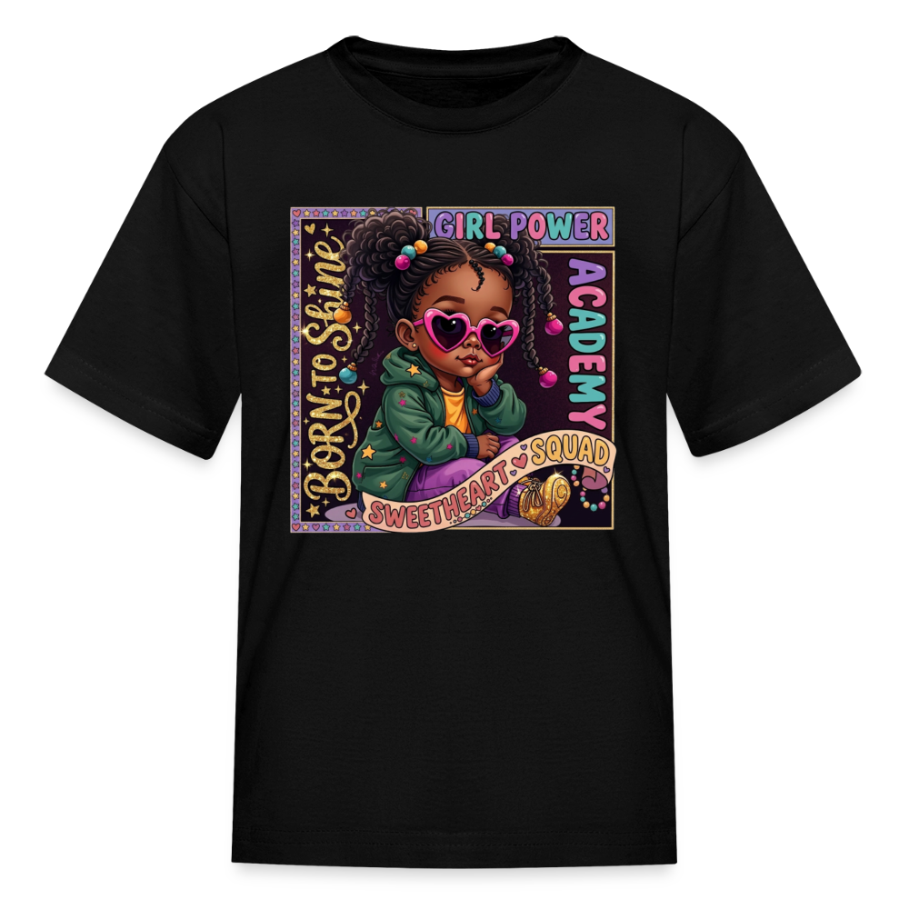Black Girl Power - Swetheart Squad Kids' T-Shirt - black