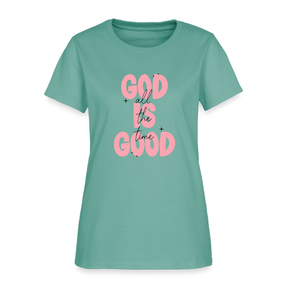 God is Good - Bold Pink -Women's Short Sleeve T-Shirt - aquatic