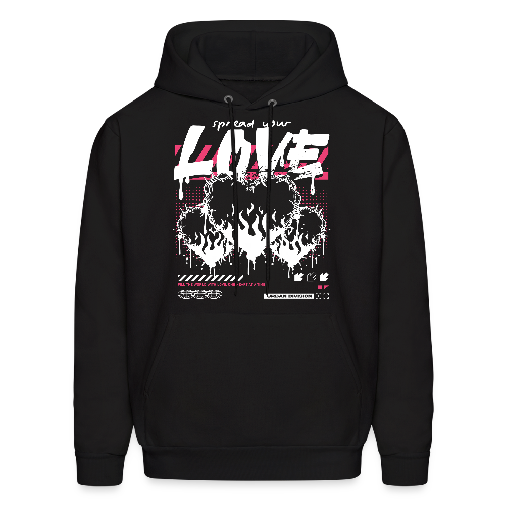 Heart of fire - Men's Hoodie - black