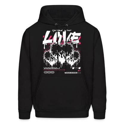 Heart of fire - Men's Hoodie - black