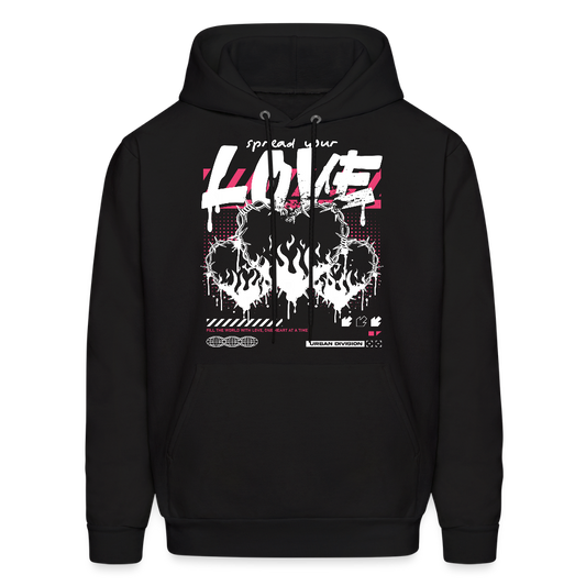 Heart of fire - Men's Hoodie - black