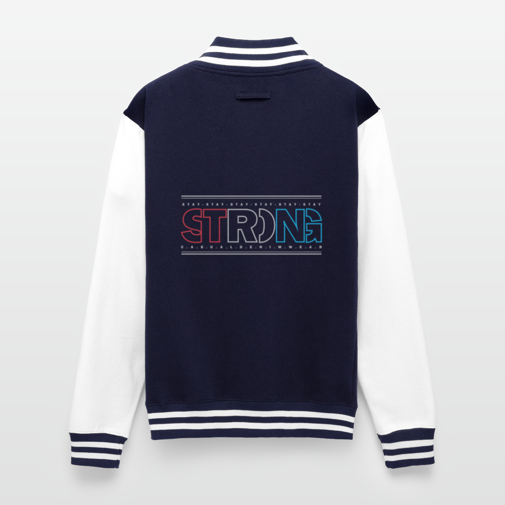 Stay Strong - Men's Letterman Jacket - navy/white