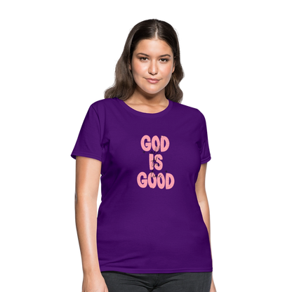 God is Good - Bold Pink -Women's Short Sleeve T-Shirt - purple