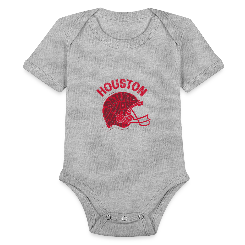 Houston Football -  Short Sleeve Baby Bodysuit - heather grey