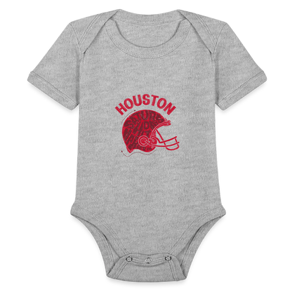 Houston Football -  Short Sleeve Baby Bodysuit - heather grey