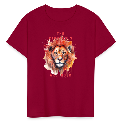 Bold Lion - Kids T-Shirt - dark red