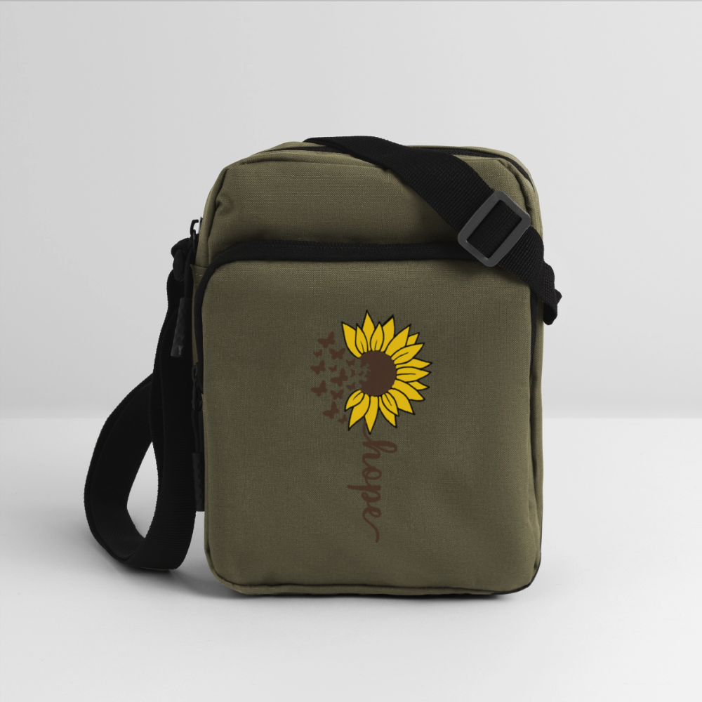 Sunflower of Hope - Upright Crossbody Bag - olive
