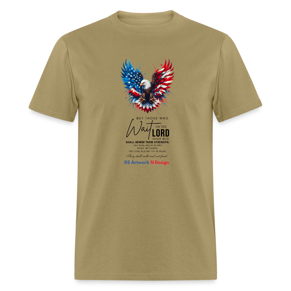 Mount on Eagles wings -Men's  T-Shirt - khaki