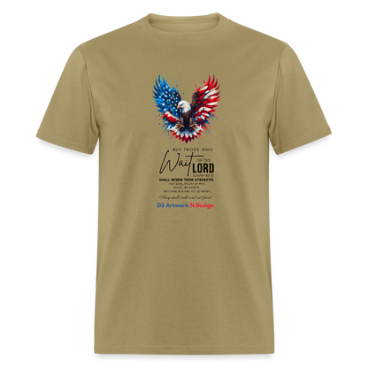 Mount on Eagles wings -Men's  T-Shirt - khaki