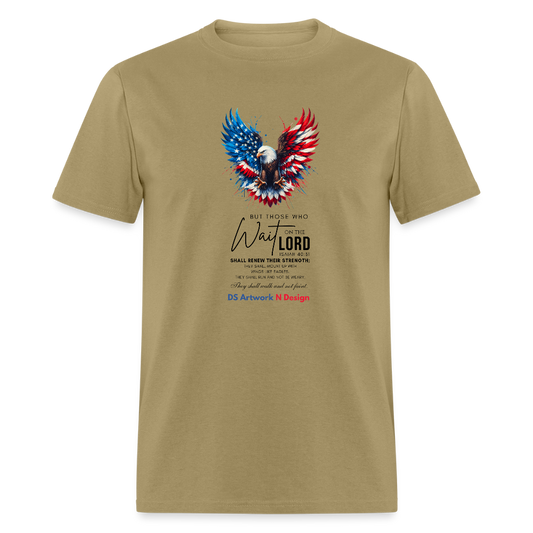 Mount on Eagles wings -Men's  T-Shirt - khaki