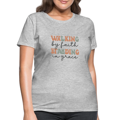 Walk by Faith - Women's T-Shirt - heather gray