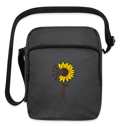 Sunflower of Hope - Upright Crossbody Bag - charcoal grey