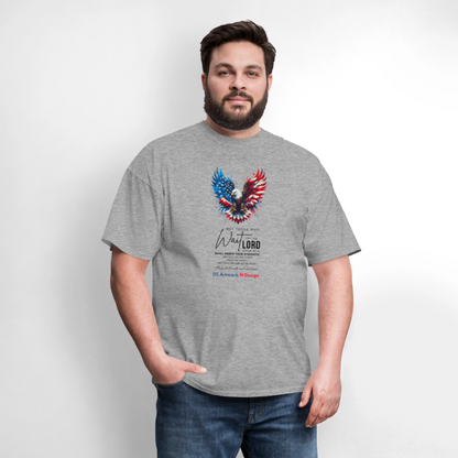 Mount on Eagles wings -Men's  T-Shirt - heather gray