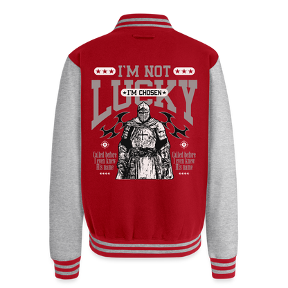 Chosen One - Letterman Jacket - red/heather grey