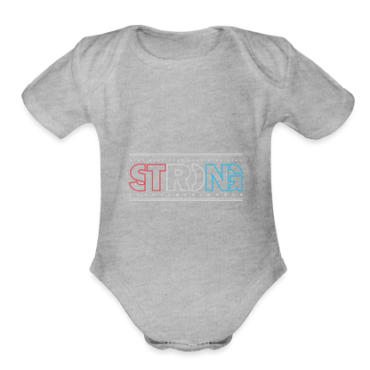 Stay Strong -  Short Sleeve Baby Onesie - heather grey