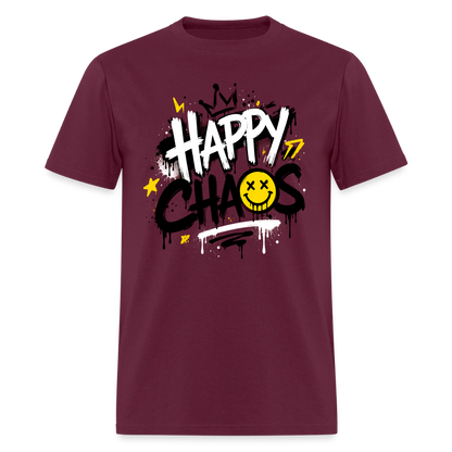 Happy Chaos - Graffiti Men's T-Shirt - burgundy