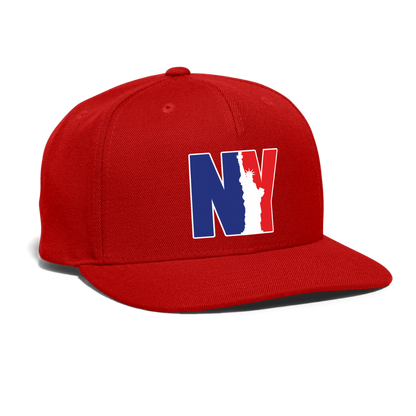 NY - Snapback Baseball Cap - red
