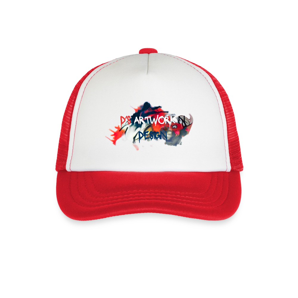Spray Paint - DS Kid's Trucker Cap - white/red