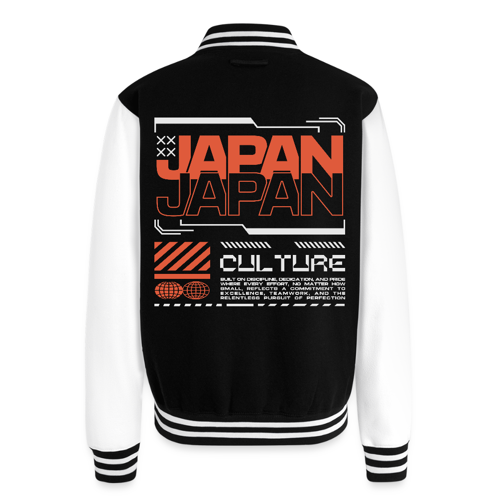 Japan Culture - Letterman Jacket - black/white