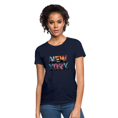 New York Color background - Women's T-Shirt - navy