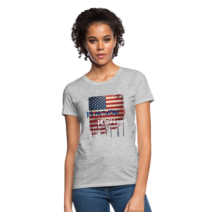 USA Flag Drip - Women's T-Shirt - heather gray