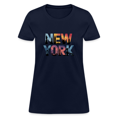 New York Color background - Women's T-Shirt - navy