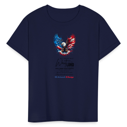 Mount on Eagles Wings - Kids' T-Shirt - navy