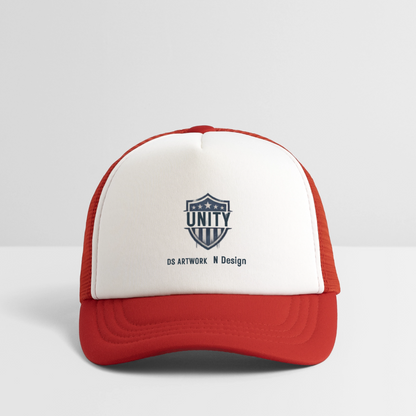 Unity - Kid's Trucker Cap - white/red